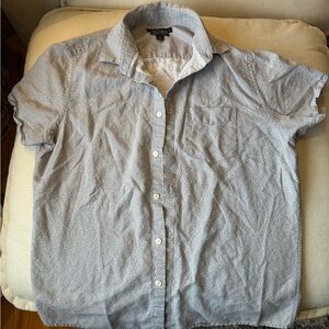 Marc Anthony Men’s Light Grey Patterned Short Sleeve Button Down